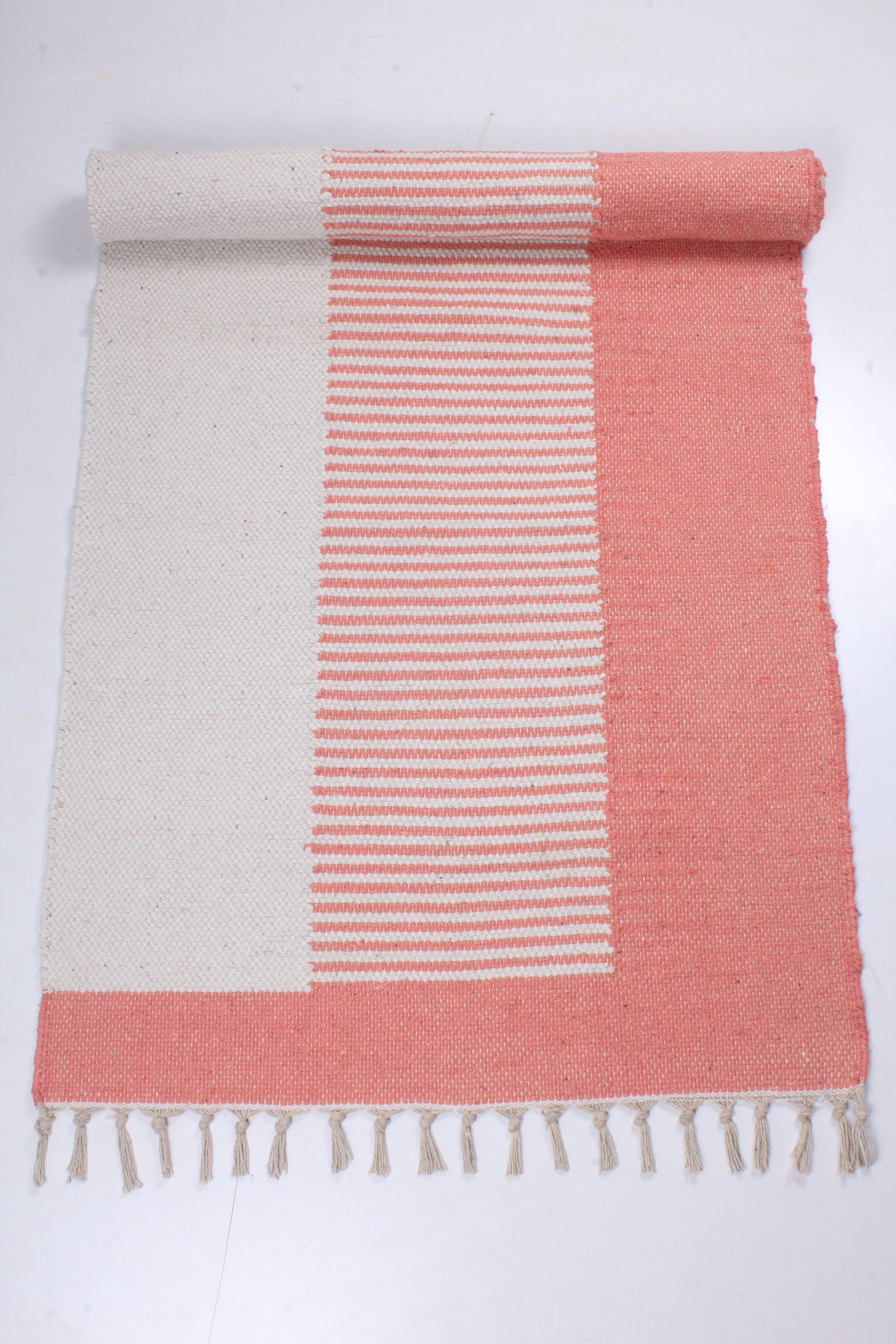 Pink Yoga Mate with White Stripes